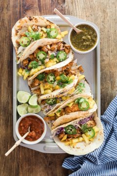 Blackened Fish Tacos with Creamy Coleslaw & Pineapple Salsa