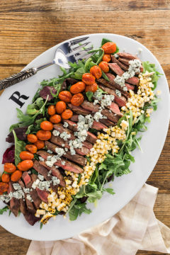 Steakhouse Salad with Blistered Cherry Tomatoes, Grilled Corn & Blue Cheese